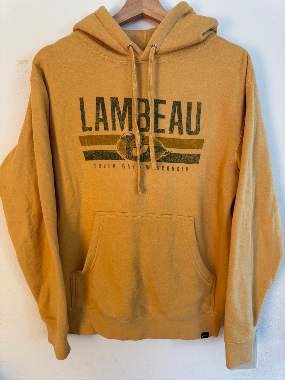 L.A.M.B. Mustard Yellow Lambeau Pullover Hoodie